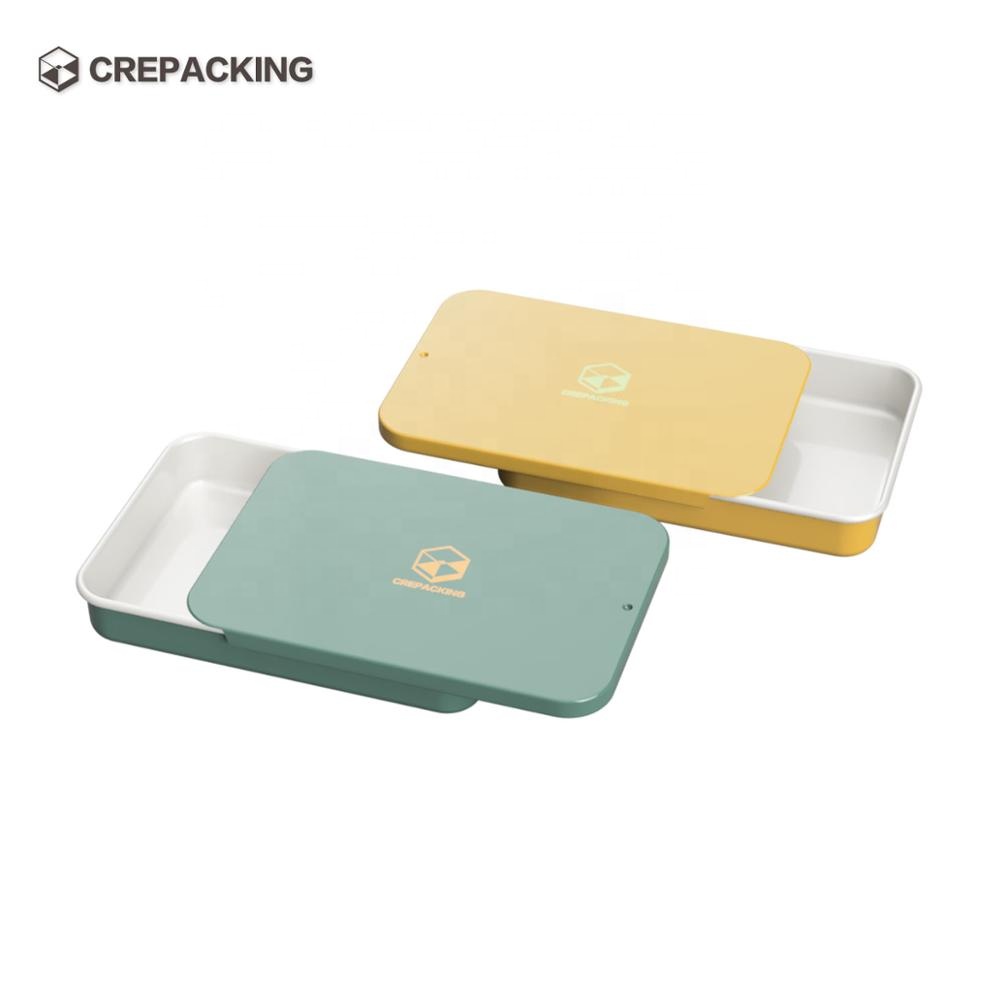 Square Tin Box with slide lid for candies